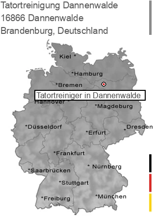 Tatortreinigung Dannenwalde, 16866 Dannenwalde