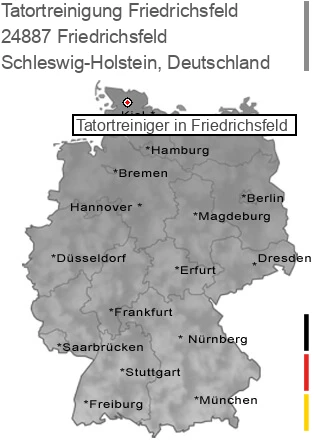 Tatortreinigung Friedrichsfeld, 24887 Friedrichsfeld