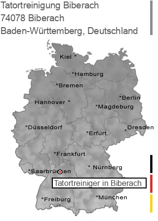 Tatortreinigung Biberach, 74078 Biberach