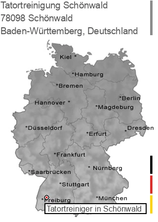 Tatortreinigung Schönwald, 78098 Schönwald