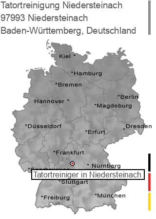 Tatortreinigung Niedersteinach, 97993 Niedersteinach