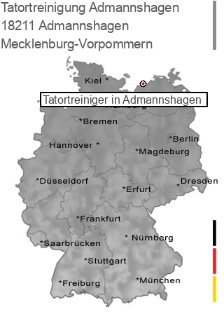 Tatortreinigung Admannshagen, 18211 Admannshagen