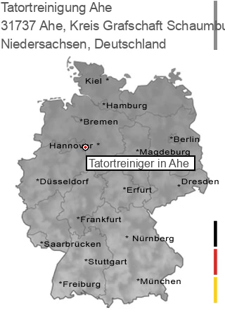Tatortreinigung Ahe, Kreis Grafschaft Schaumburg, 31737 Ahe