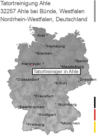 Tatortreinigung Ahle bei B&uuml;nde, Westfalen, 32257 Ahle