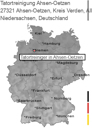 Tatortreinigung Ahsen-Oetzen, Kreis Verden, Aller, 27321 Ahsen-Oetzen