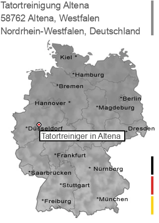 Tatortreinigung Altena, Westfalen, 58762 Altena