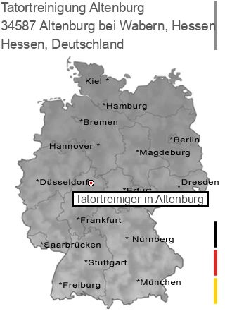 Tatortreinigung Altenburg bei Wabern, Hessen, 34587 Altenburg