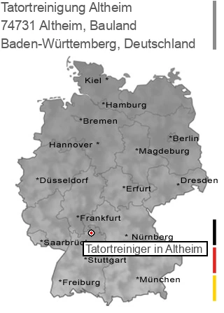 Tatortreinigung 74731 Altheim, Baden-Württemberg Tatortreinigung Altheim, Bauland, 74731 Altheim
