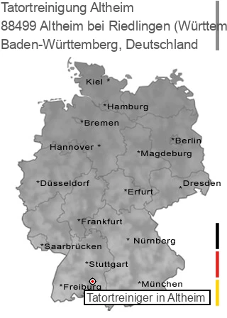 Tatortreinigung Altheim bei Riedlingen (Württemberg), 88499 Altheim