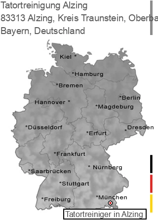 Tatortreinigung Alzing, Kreis Traunstein, Oberbayern, 83313 Alzing