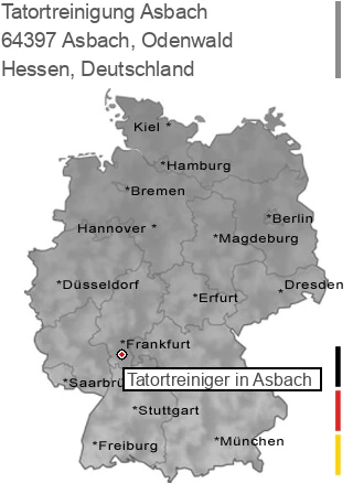 Tatortreinigung Asbach, Odenwald, 64397 Asbach