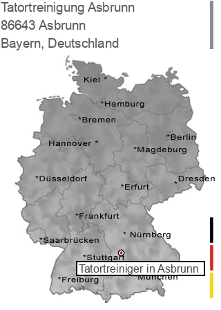 Tatortreinigung Asbrunn, 86643 Asbrunn