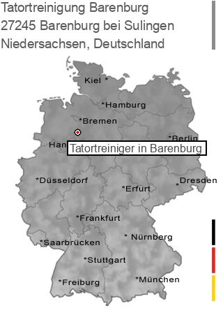 Tatortreinigung 27245 Barenburg, Niedersachsen Tatortreinigung Barenburg bei Sulingen, 27245 Barenburg