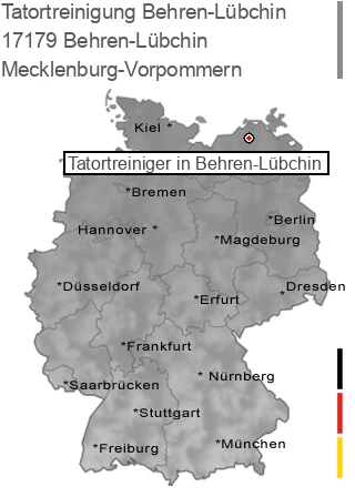 Tatortreinigung Behren-Lübchin, 17179 Behren-Lübchin