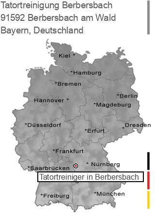 Tatortreinigung Berbersbach am Wald, 91592 Berbersbach
