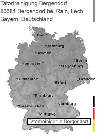 Tatortreinigung Bergendorf bei Rain, Lech, 86684 Bergendorf