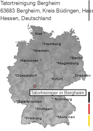 Tatortreinigung Bergheim, Kreis Büdingen, Hessen, 63683 Bergheim