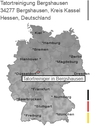 Tatortreinigung 34277 Bergshausen, Hessen Tatortreinigung Bergshausen, Kreis Kassel, 34277 Bergshausen