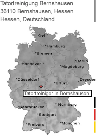 Tatortreinigung Bernshausen, Hessen, 36110 Bernshausen