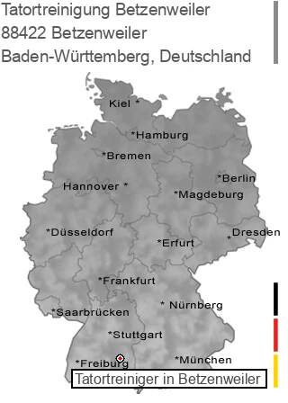 Tatortreinigung Betzenweiler, 88422 Betzenweiler