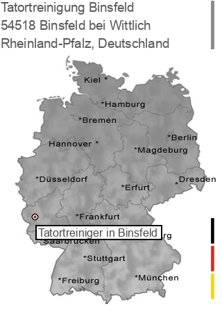 Tatortreinigung Binsfeld bei Wittlich, 54518 Binsfeld