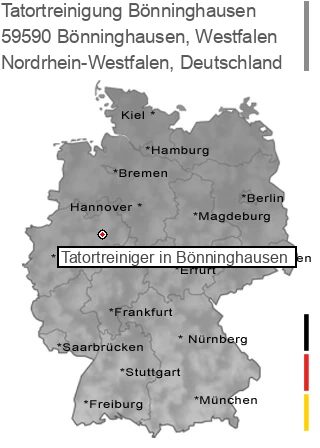 Tatortreinigung Bönninghausen, Westfalen, 59590 Bönninghausen