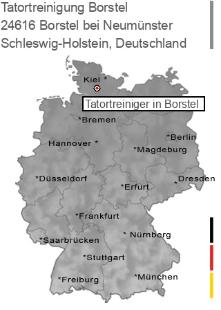 Tatortreinigung Borstel bei Neumünster, 24616 Borstel