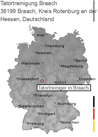 Tatortreinigung Braach, Kreis Rotenburg an der Fulda, 36199 Braach
