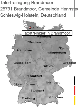 Tatortreinigung Brandmoor, Gemeinde Hennstedt, 25791 Brandmoor