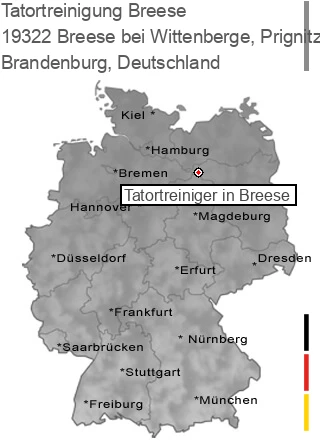 Tatortreinigung Breese bei Wittenberge, Prignitz, 19322 Breese