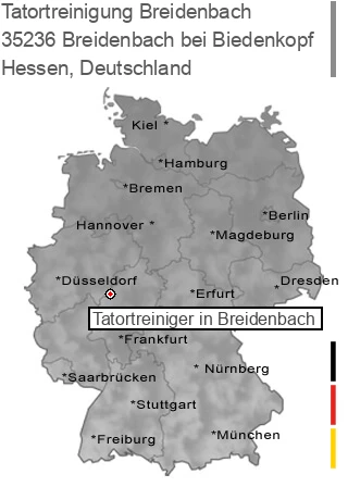 Tatortreinigung 35236 Breidenbach, Hessen Tatortreinigung Breidenbach bei Biedenkopf, 35236 Breidenbach