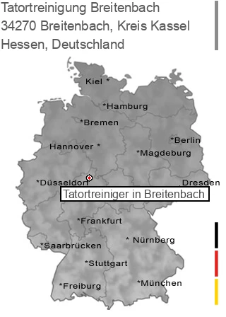 Tatortreinigung Breitenbach, Kreis Kassel, 34270 Breitenbach