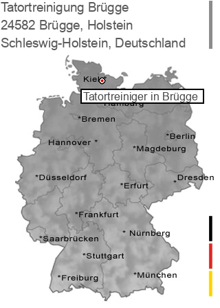 Tatortreinigung Brügge, Holstein, 24582 Brügge