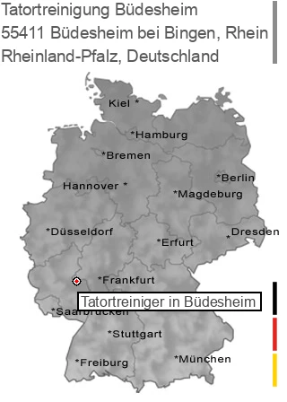 Tatortreinigung Büdesheim bei Bingen, Rhein, 55411 Büdesheim