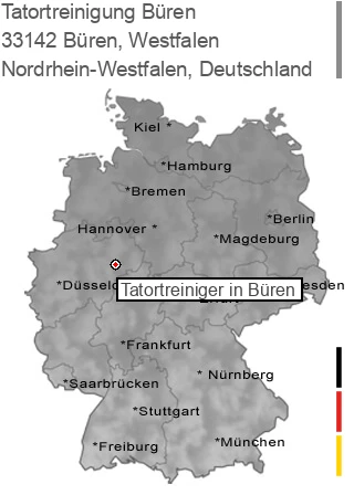 Tatortreinigung Büren, Westfalen, 33142 Büren