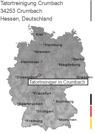 Tatortreinigung Crumbach, 34253 Crumbach