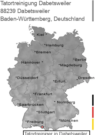 Tatortreinigung Dabetsweiler, 88239 Dabetsweiler