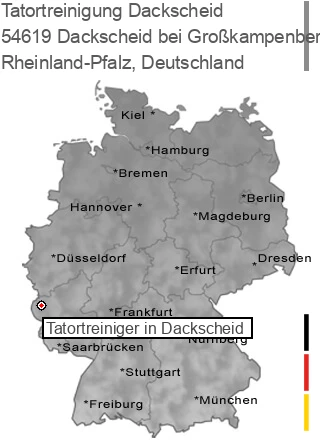 Tatortreinigung Dackscheid bei Großkampenberg, 54619 Dackscheid