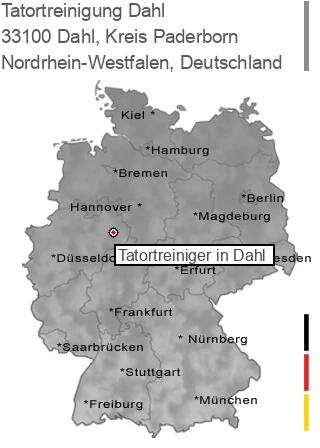 Tatortreinigung Dahl, Kreis Paderborn, 33100 Dahl