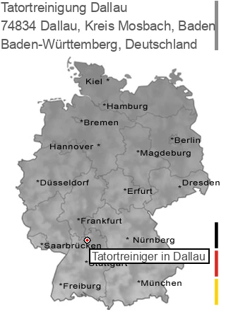 Tatortreinigung Dallau, Kreis Mosbach, Baden, 74834 Dallau