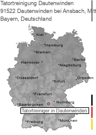 Tatortreinigung 91522 Dautenwinden, Bayern Tatortreinigung Dautenwinden bei Ansbach, Mittelfranken, 91522 Dautenwinden