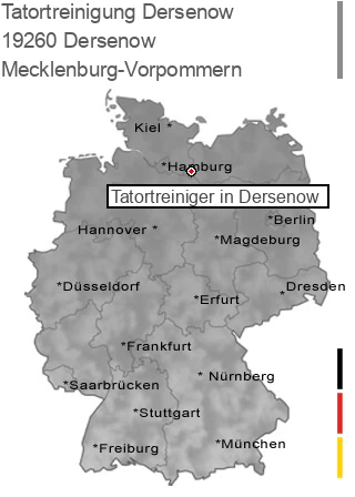 Tatortreinigung Dersenow, 19260 Dersenow