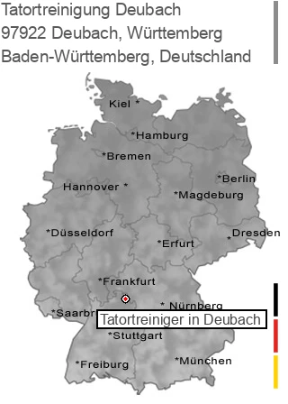 Tatortreinigung Deubach, Württemberg, 97922 Deubach