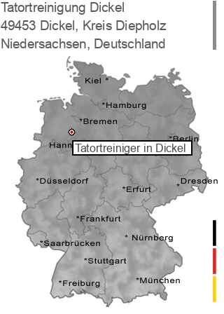 Tatortreinigung Dickel, Kreis Diepholz, 49453 Dickel