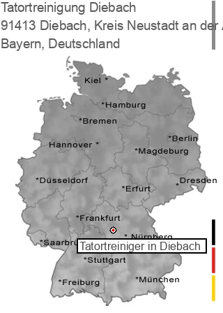 Tatortreinigung Diebach, Kreis Neustadt an der Aisch, 91413 Diebach