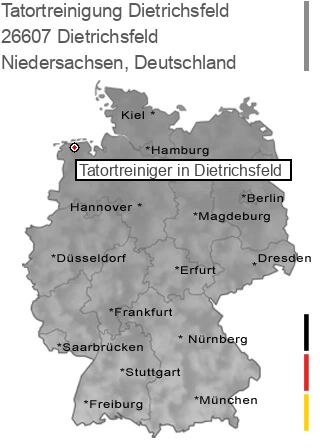 Tatortreinigung Dietrichsfeld, 26607 Dietrichsfeld