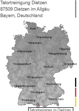 Tatortreinigung Dietzen im Allgäu, 87509 Dietzen