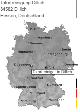 Tatortreinigung Dillich, 34582 Dillich