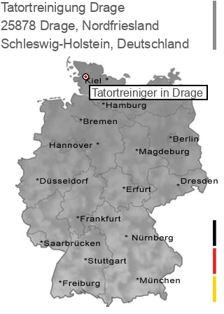 Tatortreinigung Drage, Nordfriesland, 25878 Drage