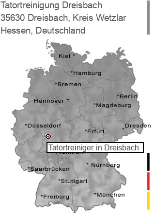 Tatortreinigung Dreisbach, Kreis Wetzlar, 35630 Dreisbach